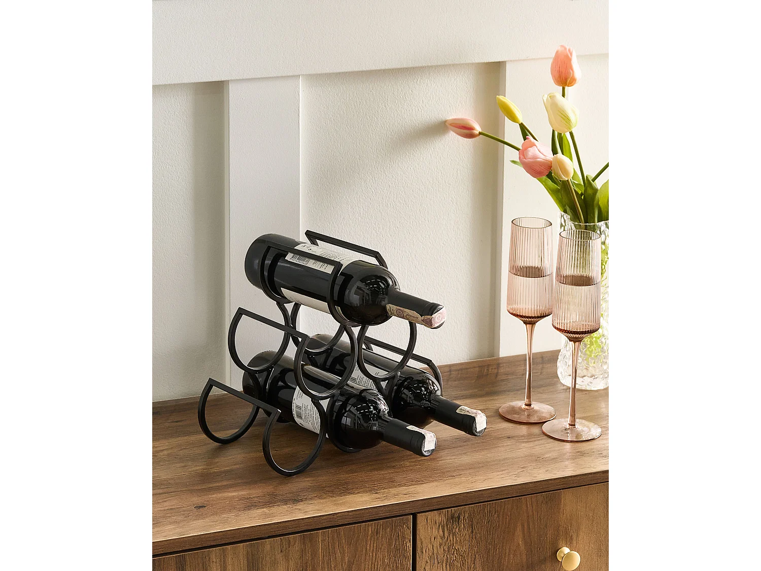 Porte-bouteille LURGAN Métal Noir