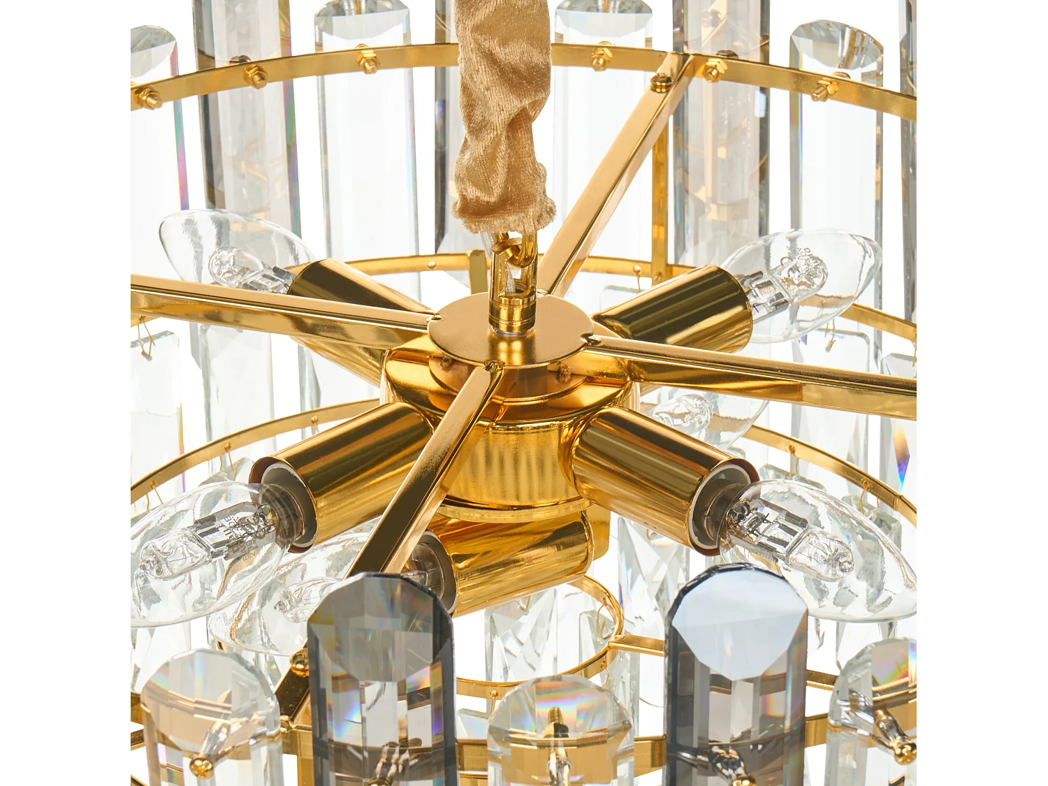 Chandelier MANTARO Glass Gold