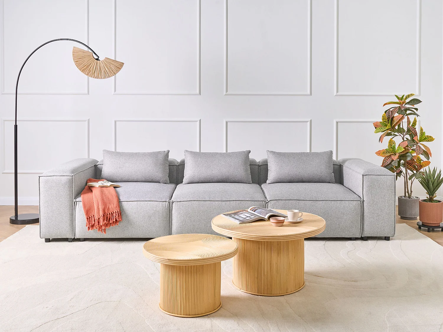 Canapé modulable 3 places BRANDE Gris