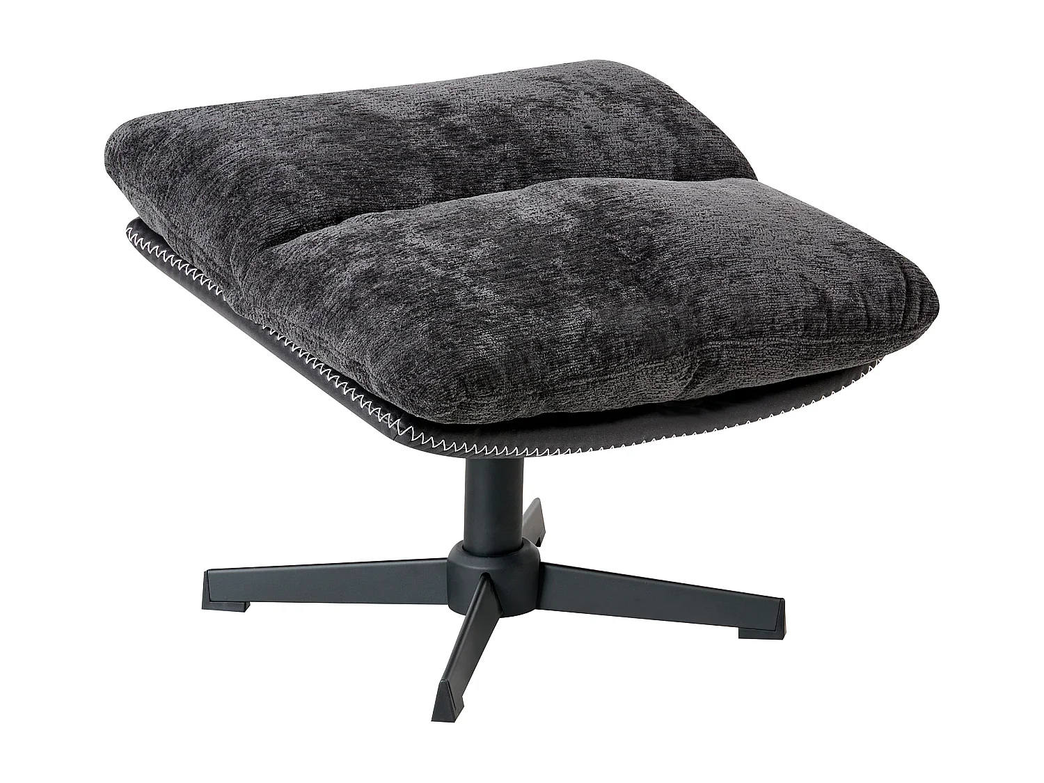 Fauteuil pivotant TOVIK Tissu chenille Noir