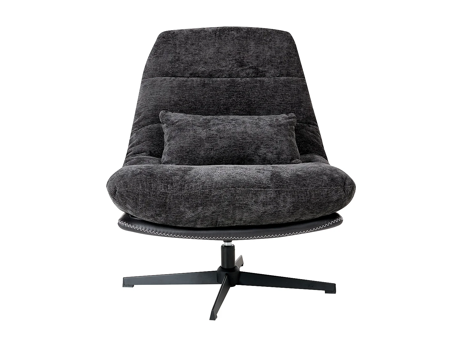 Fauteuil pivotant TOVIK Tissu chenille Noir