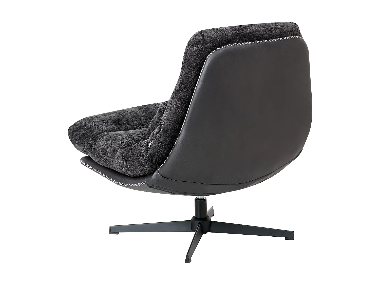 Fauteuil pivotant TOVIK Tissu chenille Noir