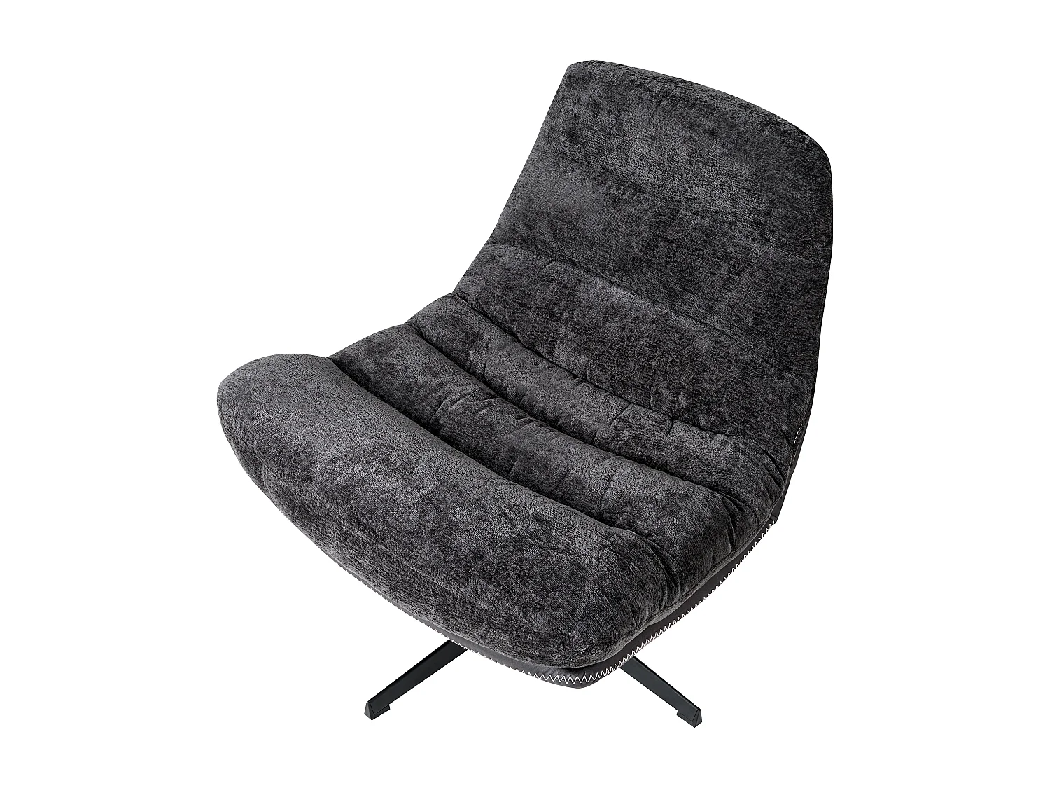 Fauteuil pivotant TOVIK Tissu chenille Noir