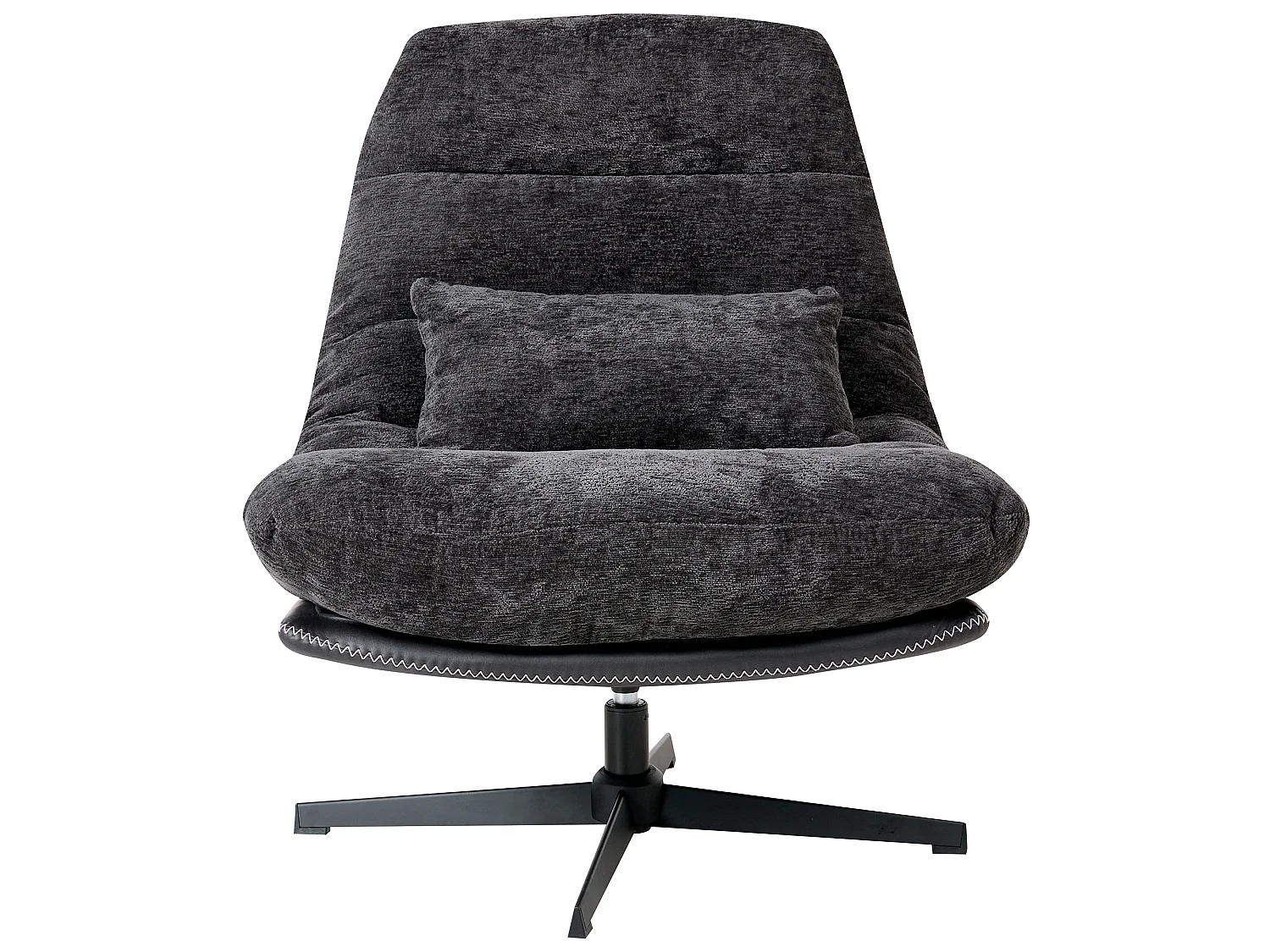 Fauteuil pivotant TOVIK Tissu chenille Noir