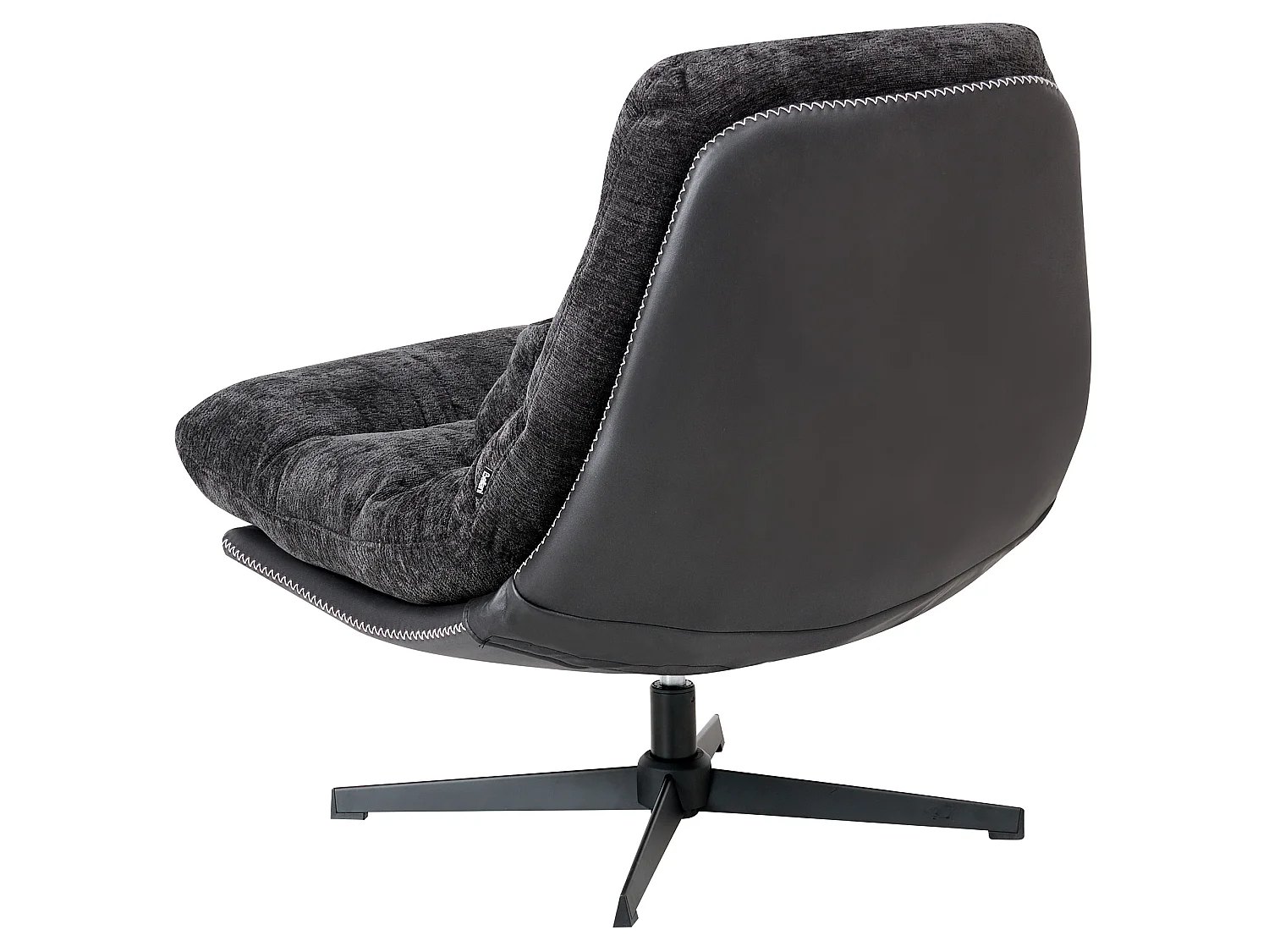 Fauteuil pivotant TOVIK Tissu chenille Noir