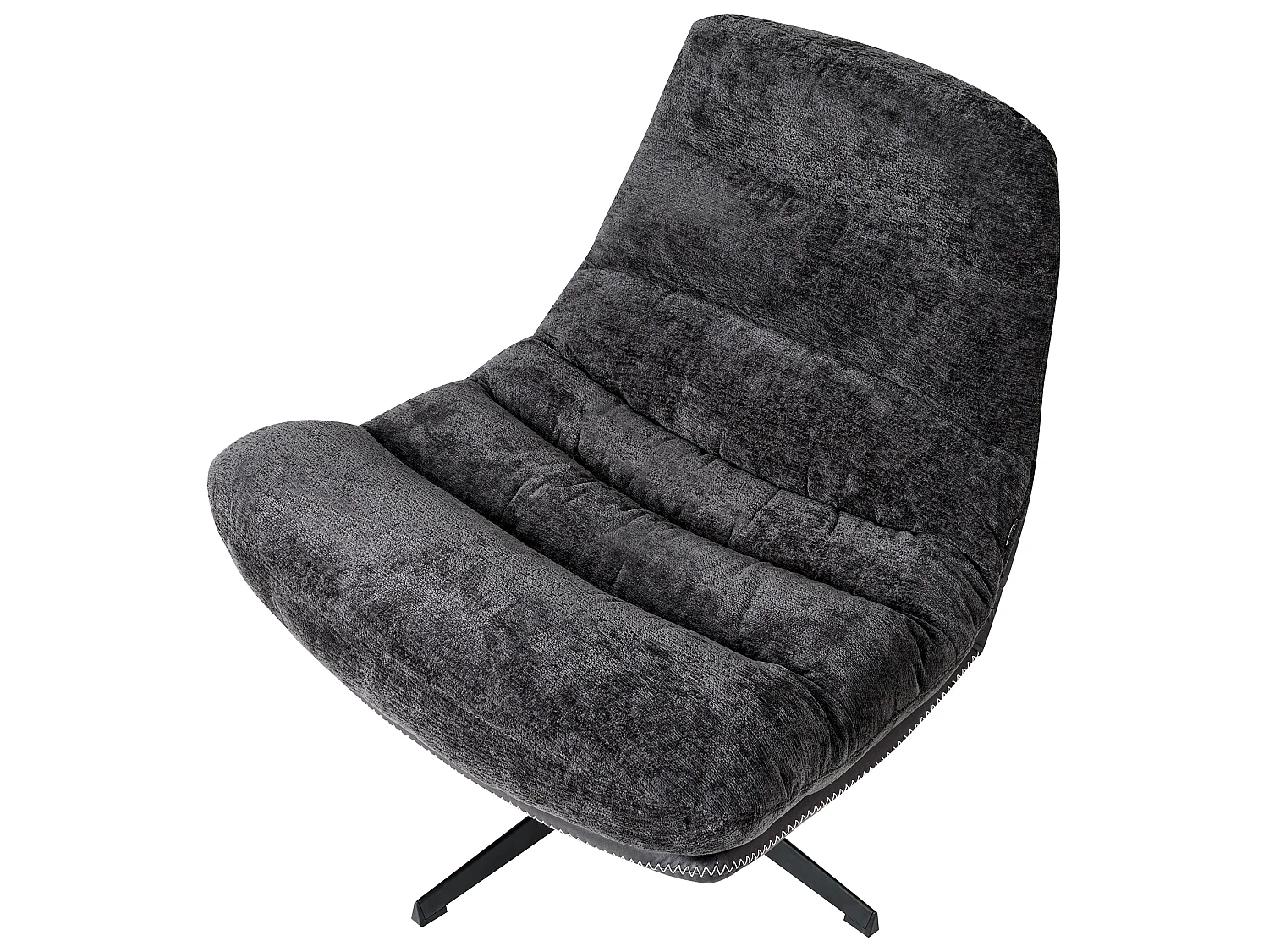 Fauteuil pivotant TOVIK Tissu chenille Noir