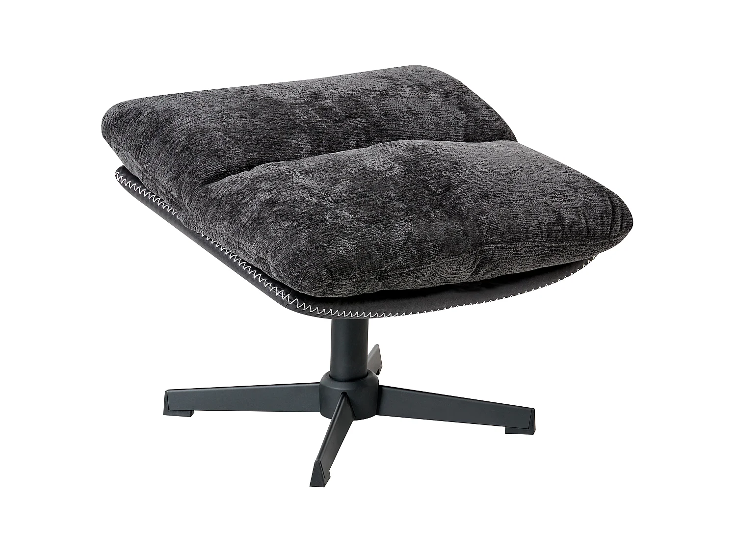 Fauteuil pivotant TOVIK Tissu chenille Noir