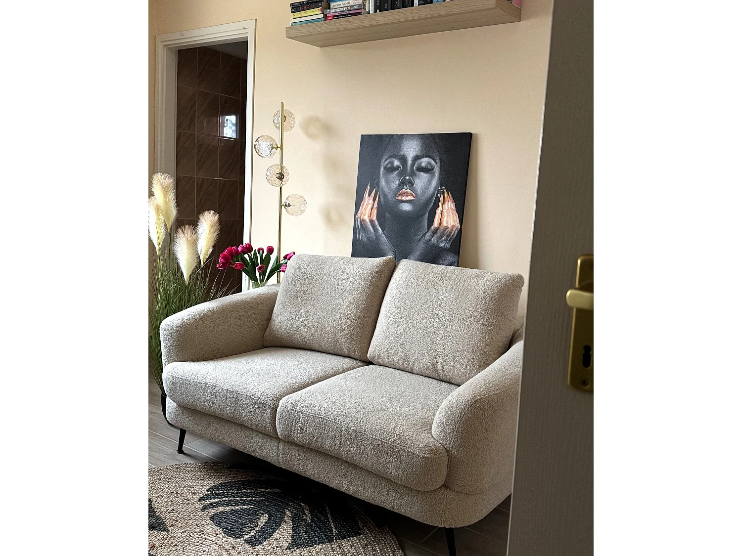 Canapé 2 places en coton beige KJAER