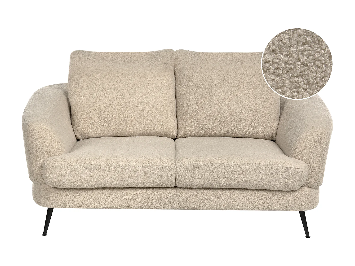 Canapé 2 places KJAER Bouclé Beige clair