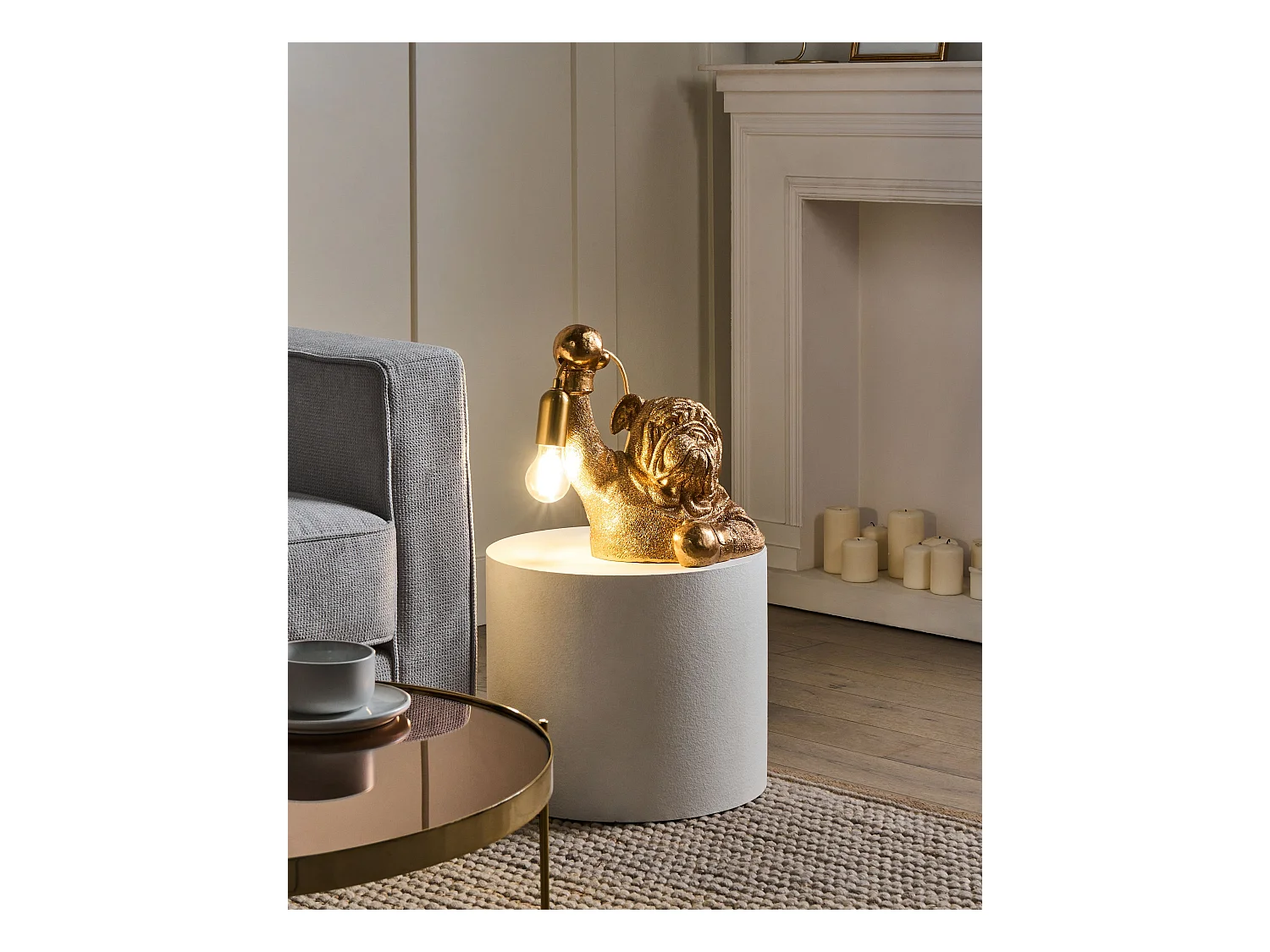 Lampe à poser Chien MIKE Doré