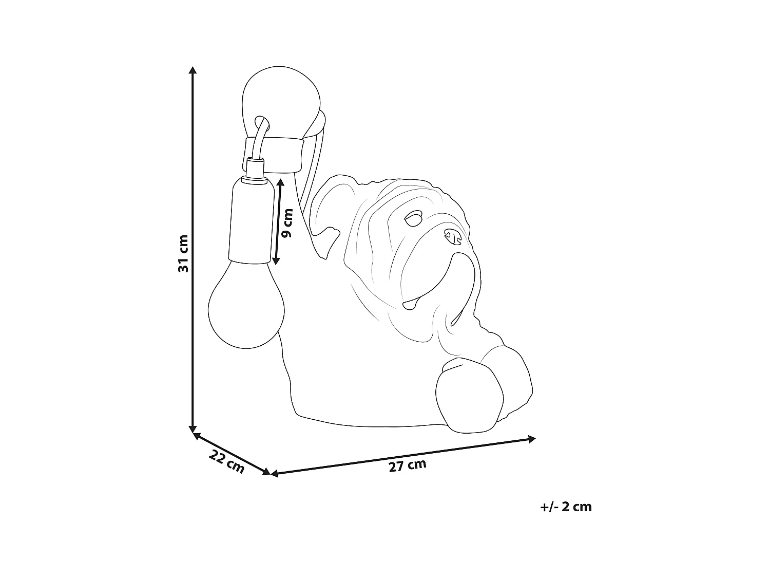 Lampe à poser Chien MIKE Doré