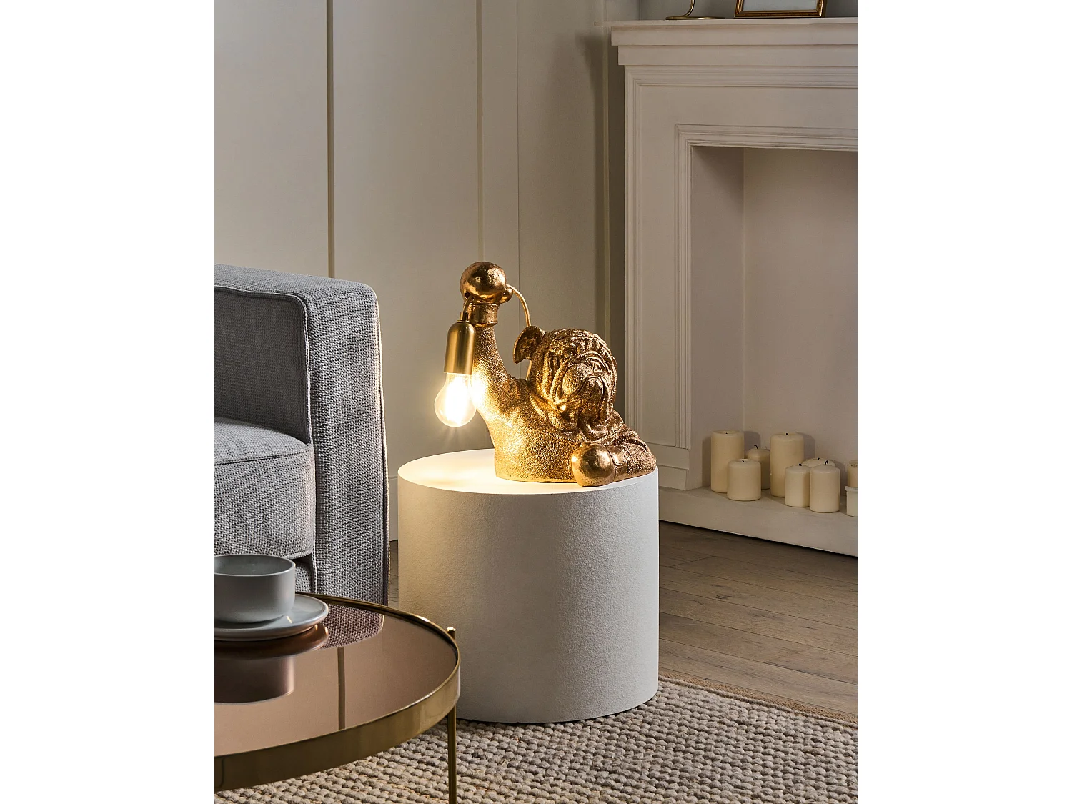 Lampe à poser Chien MIKE Doré