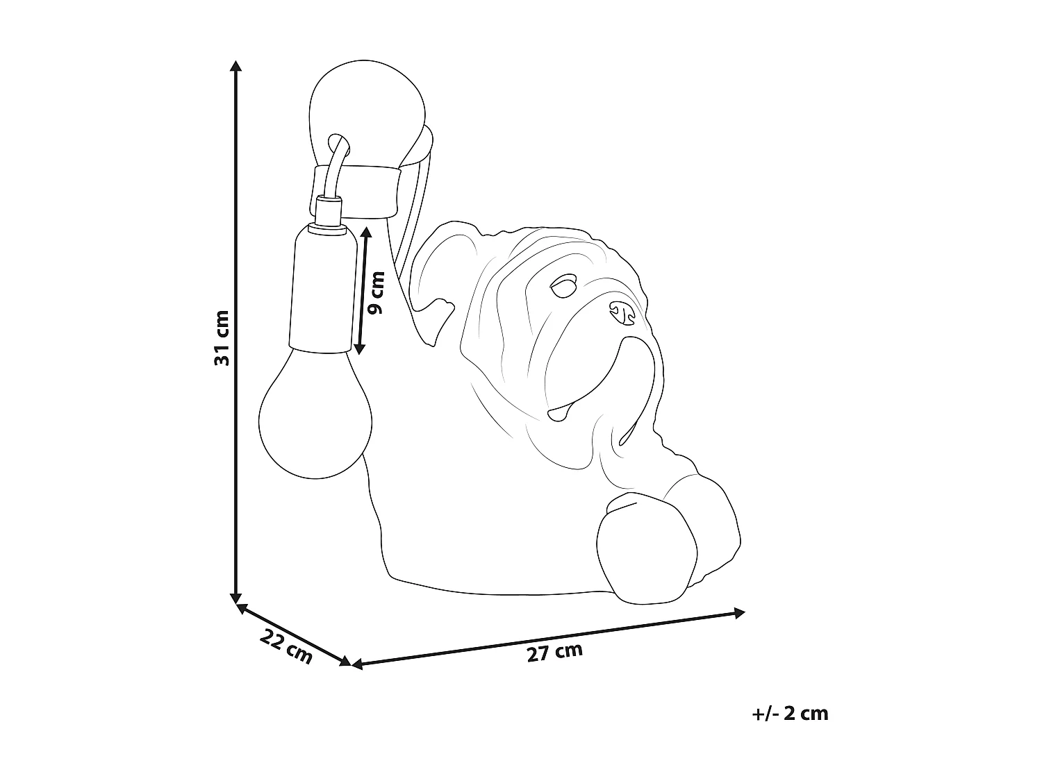 Lampe à poser Chien MIKE Doré