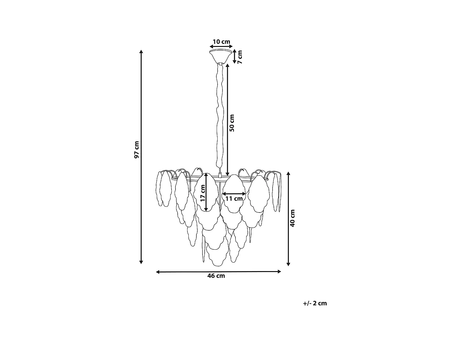 Lustre ACARIGUA Verre Laiton
