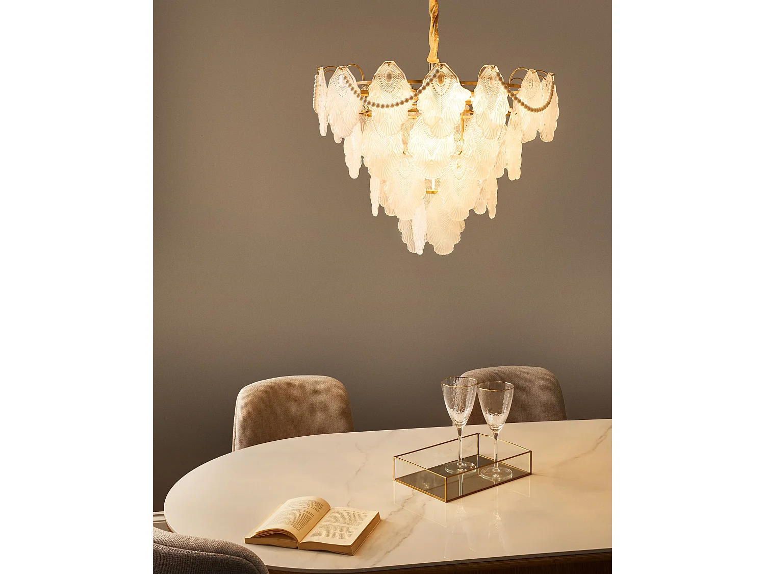 Chandelier ACARIGUA Glass Brass