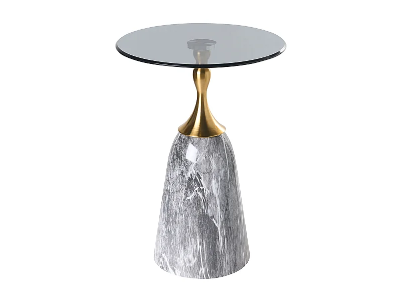 Table d'appoint CARTER Verre de sécurité Marbre gris