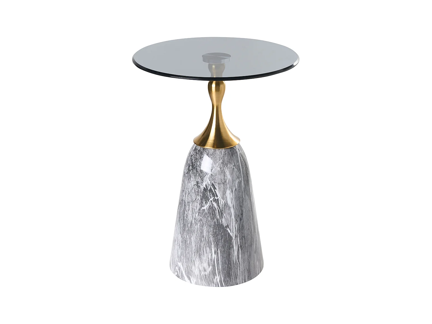 Table d'appoint CARTER Verre de sécurité Marbre gris