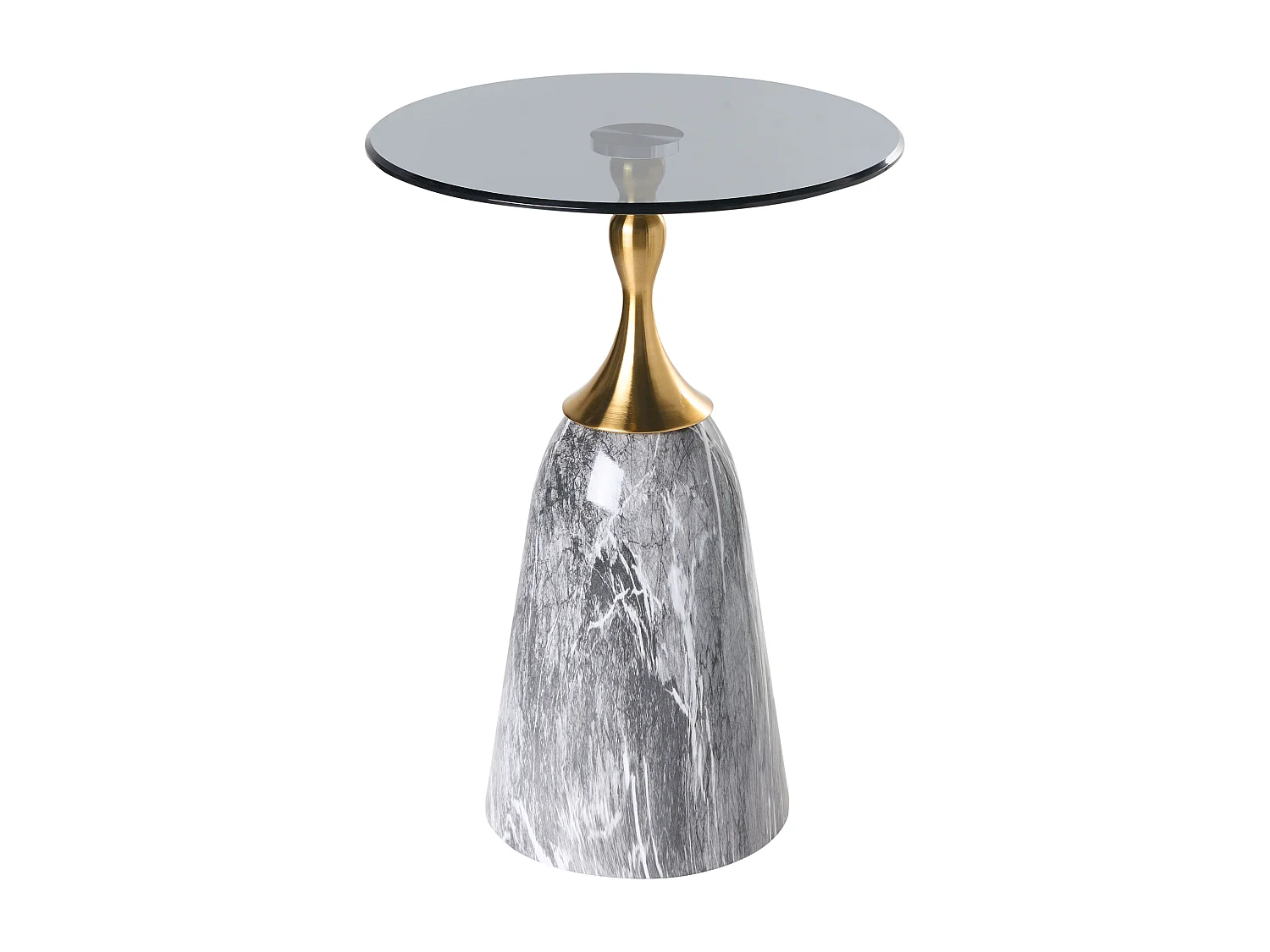 Table d'appoint CARTER Verre de sécurité Marbre gris