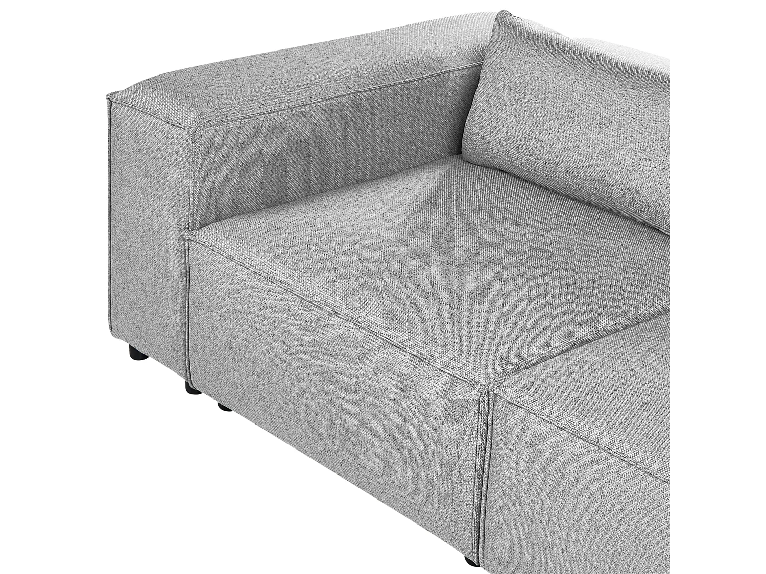 Canapé d'Angle à Gauche Modulable Moderne en Tissu 4 Places avec Accoudoir Gris Brande