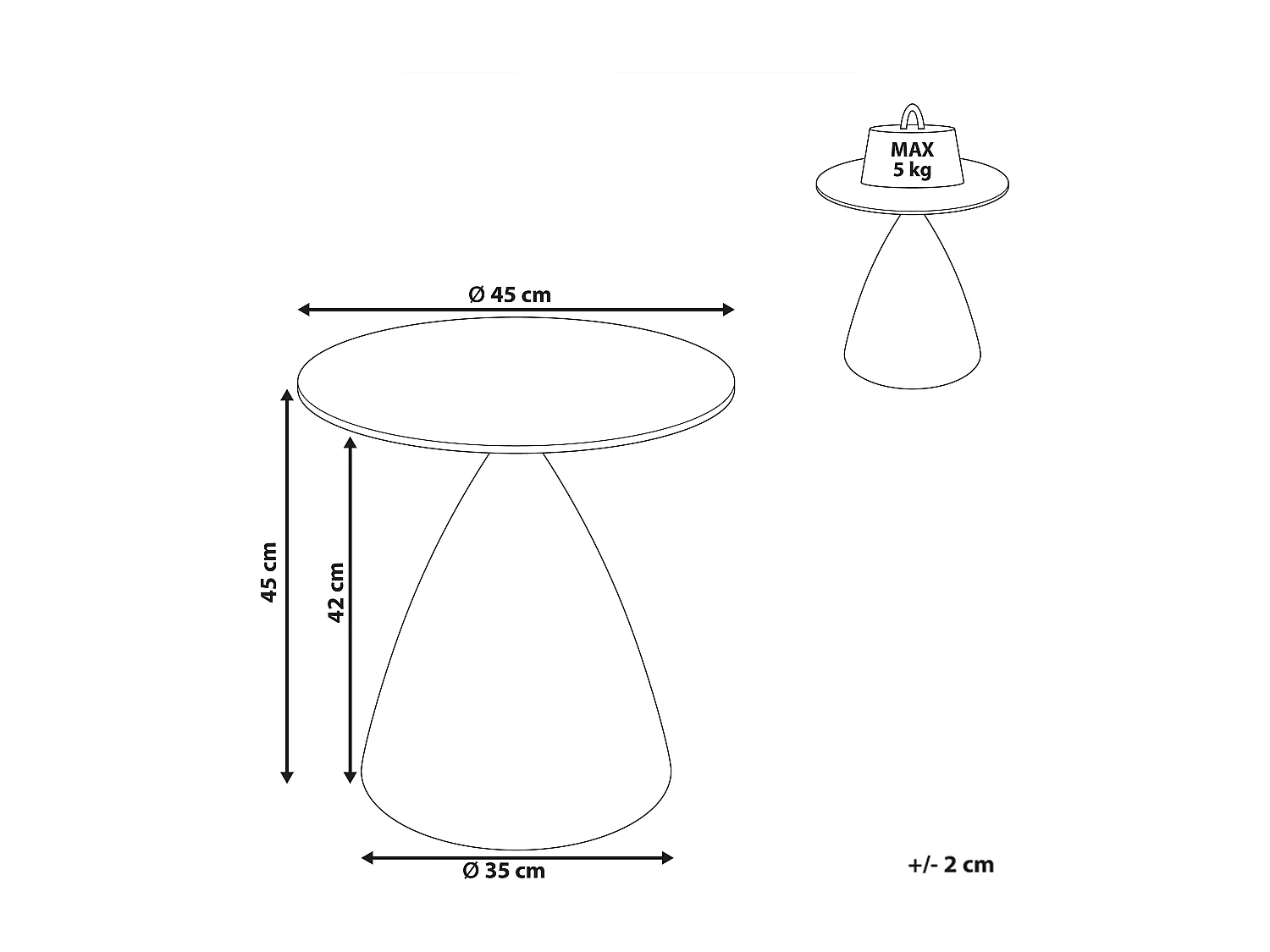 Table d'appoint CORELLA Verre de sécurité Marron/noir