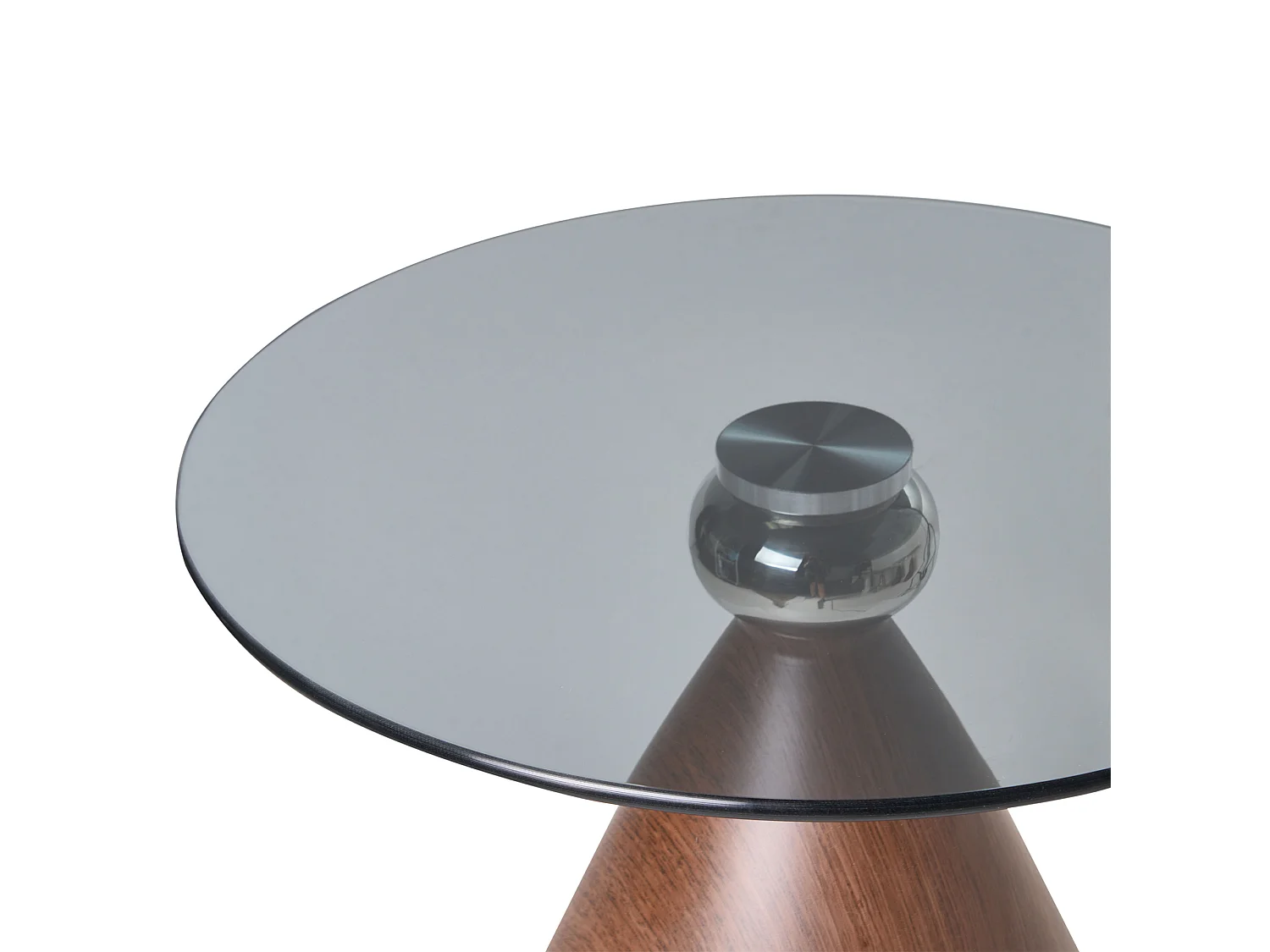Side Table CORELLA Tempered Glass Brown/ Black