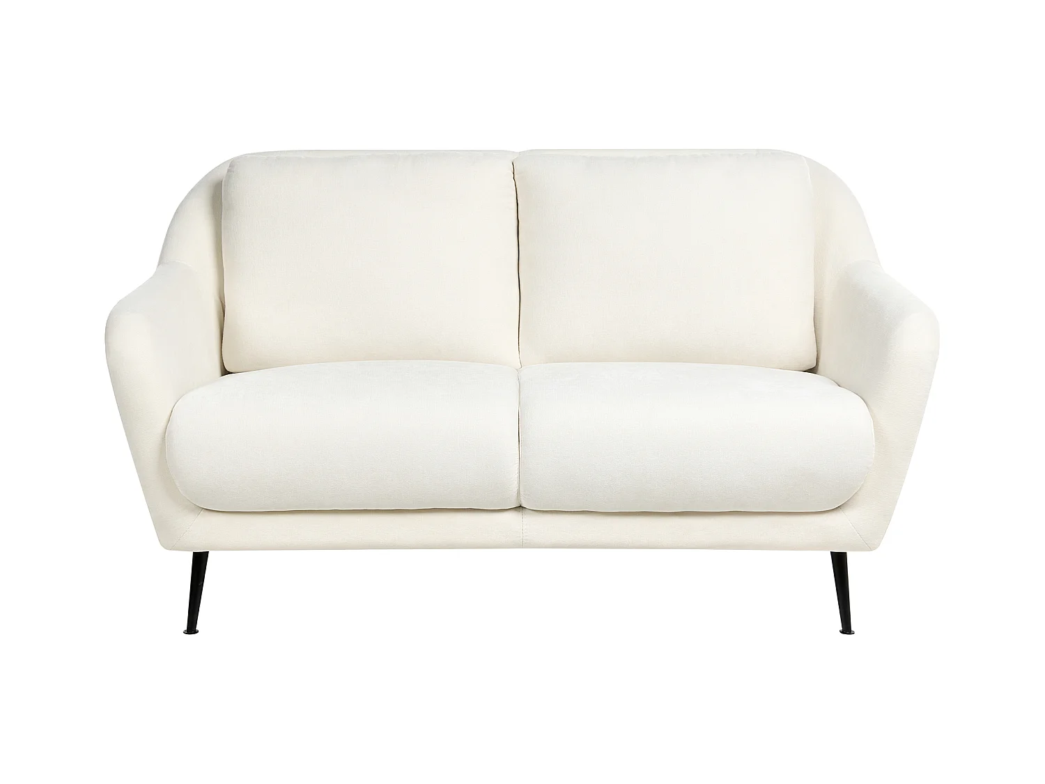 Canapé 2 places EIBY Tissu chenille Blanc