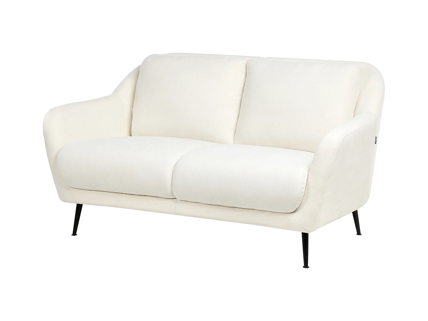 Canapé 2 places EIBY Tissu chenille Blanc