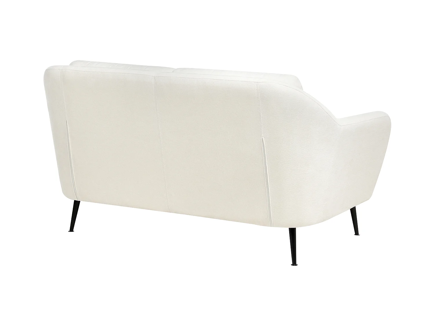 Canapé 2 places EIBY Tissu chenille Blanc