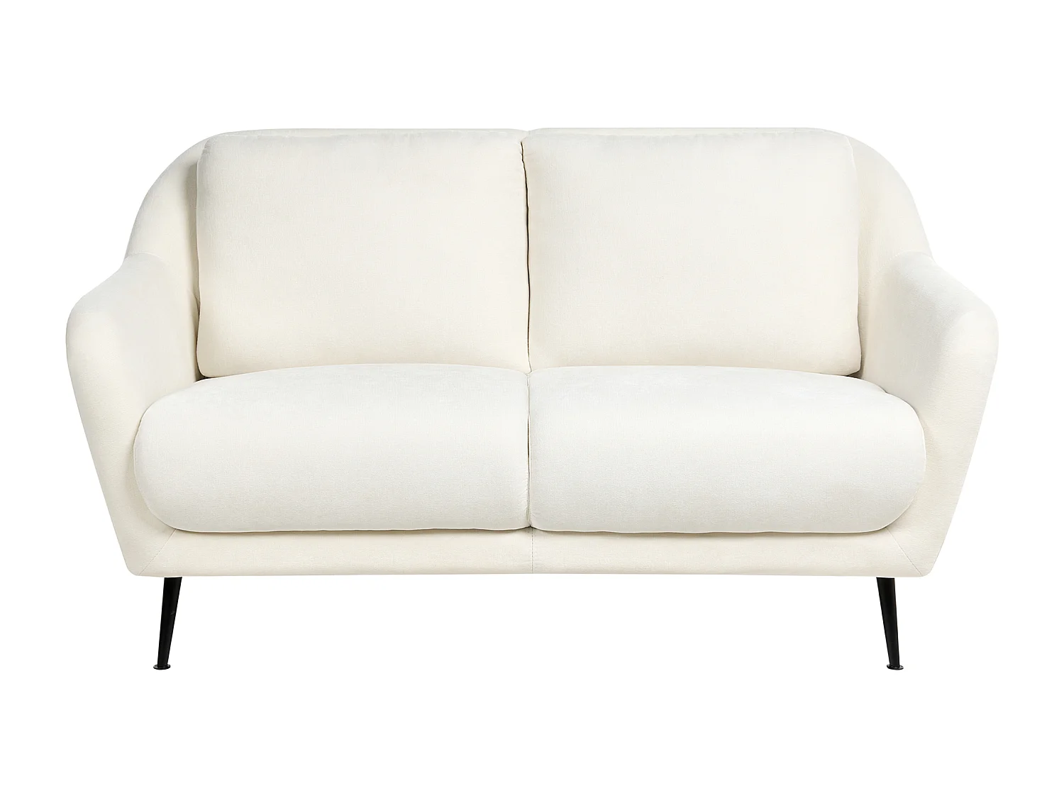 Canapé 2 places EIBY Tissu chenille Blanc