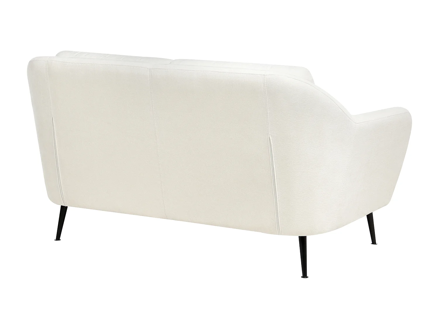 Canapé 2 places EIBY Tissu chenille Blanc