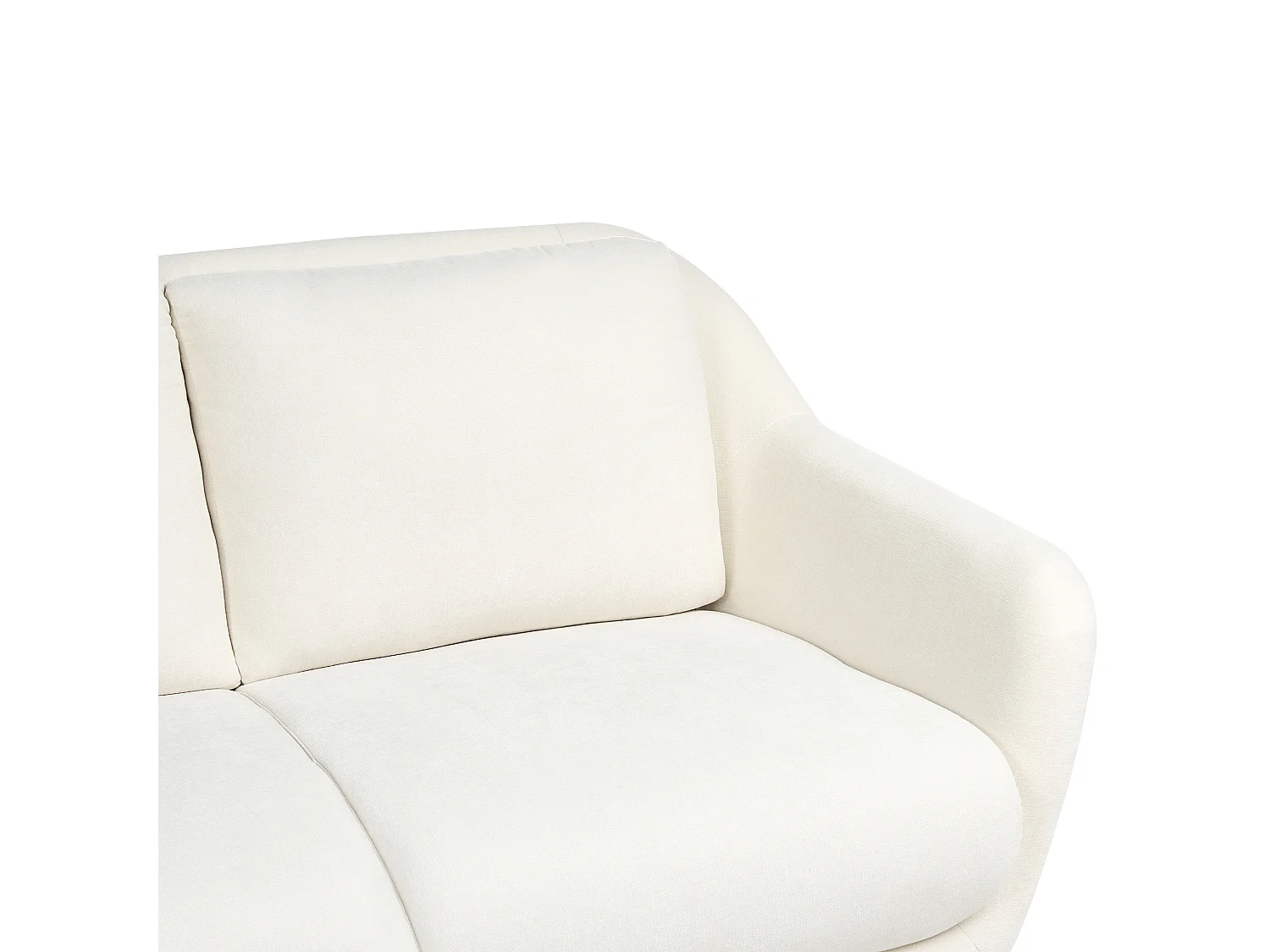 Canapé 2 places EIBY Tissu chenille Blanc