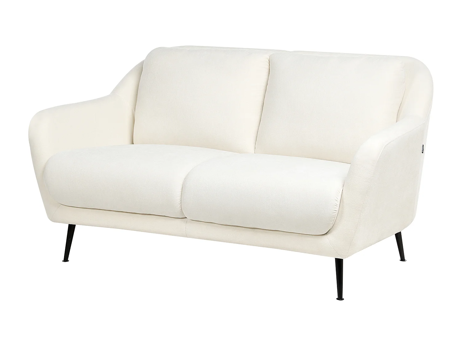 Canapé 2 places EIBY Tissu chenille Blanc