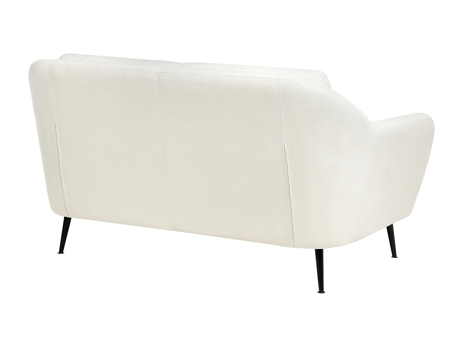 Canapé 2 places EIBY Tissu chenille Blanc