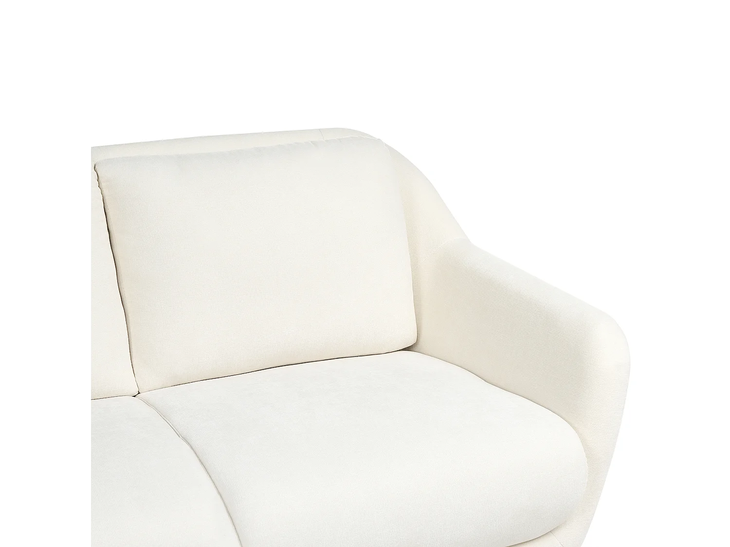 Canapé 2 places EIBY Tissu chenille Blanc