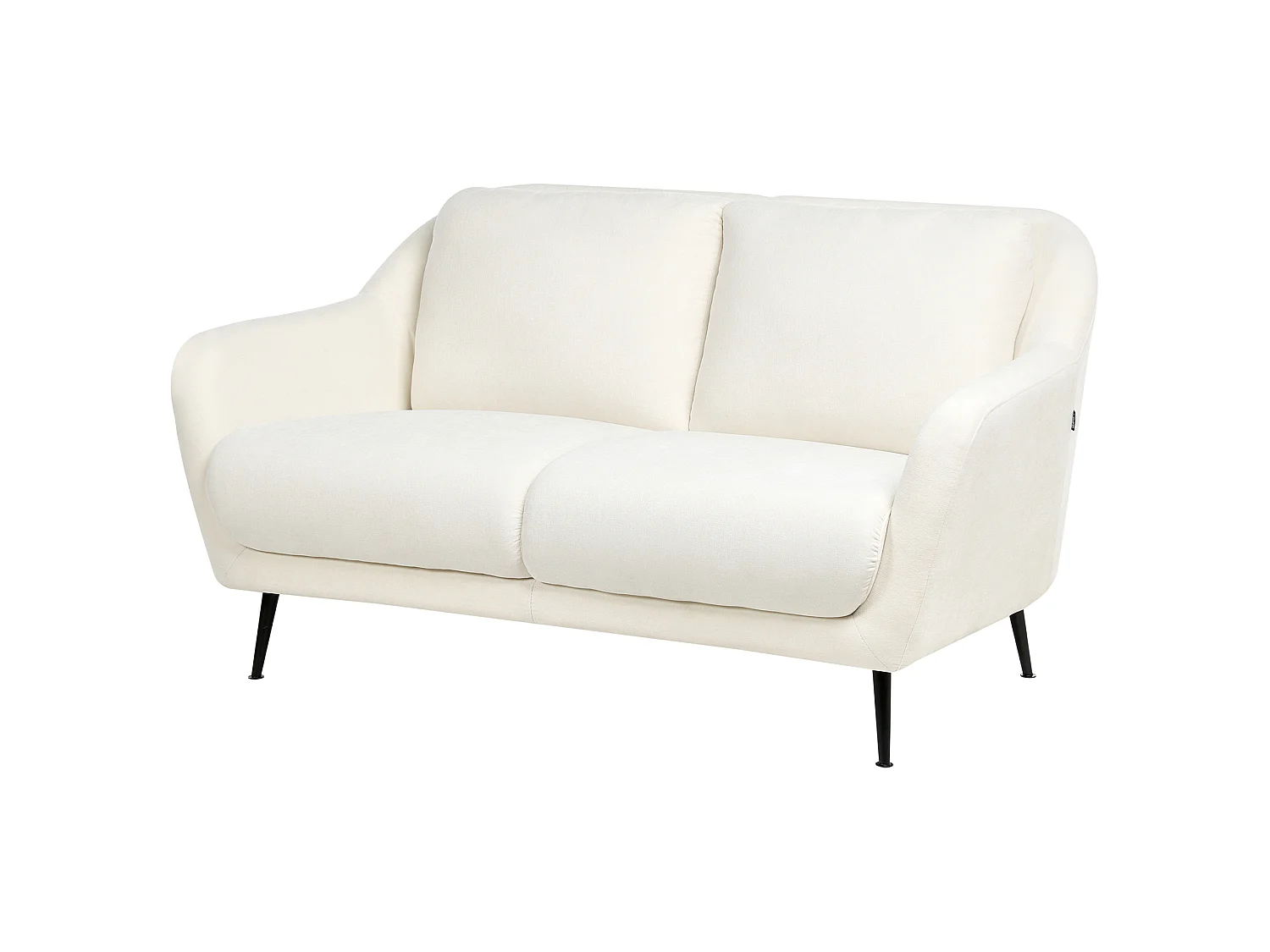 Canapé 2 places en coton chenille blanc EIBY