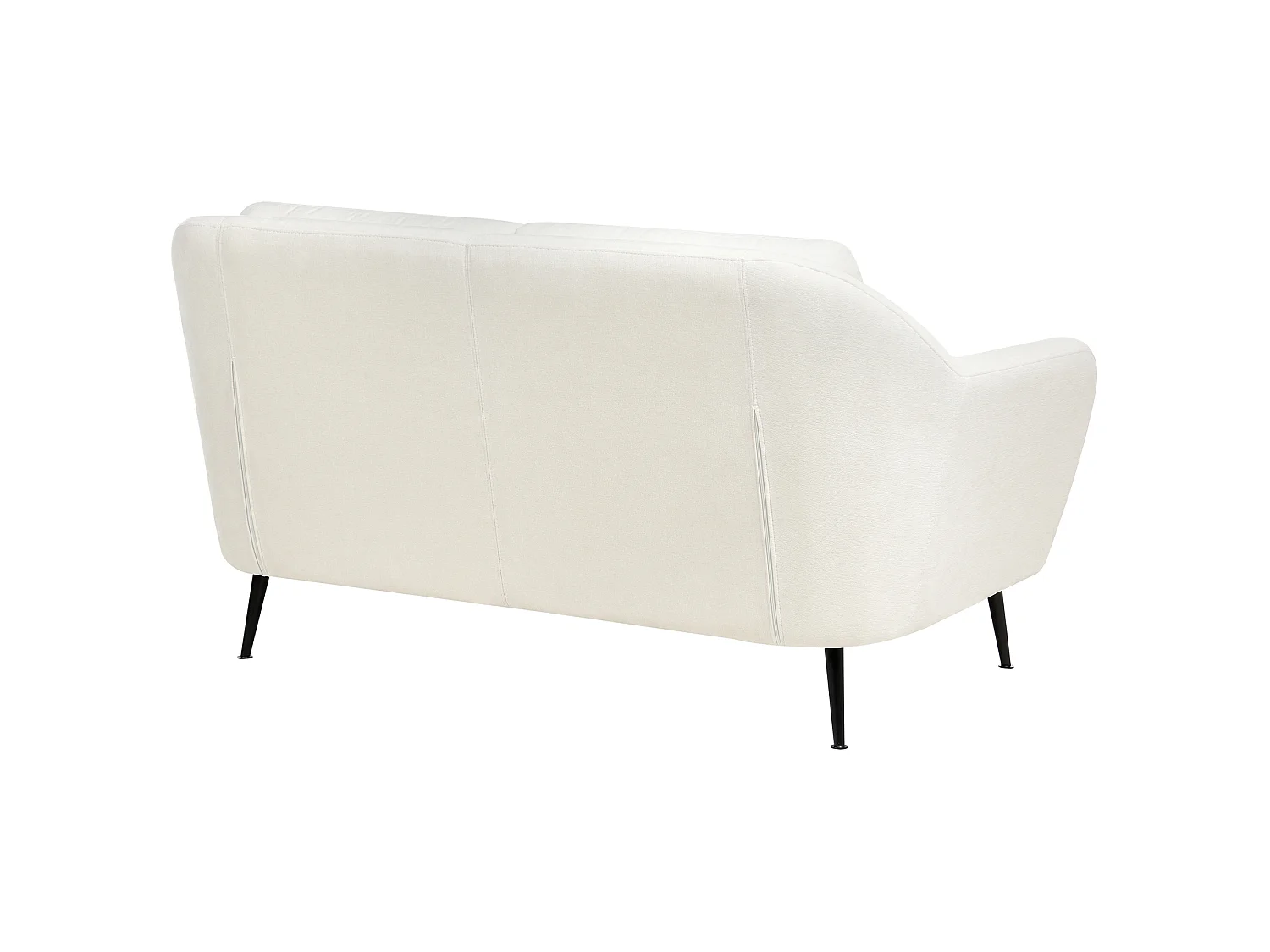 Canapé 2 places en coton chenille blanc EIBY