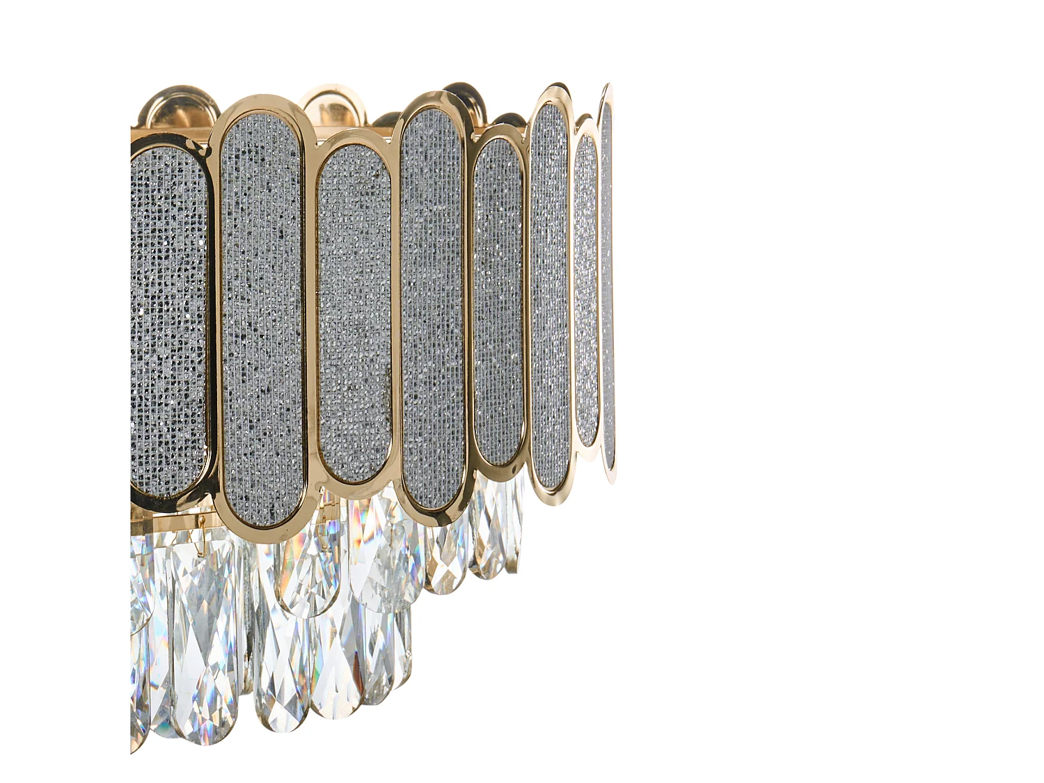 Chandelier AGUARICO Glass Brass