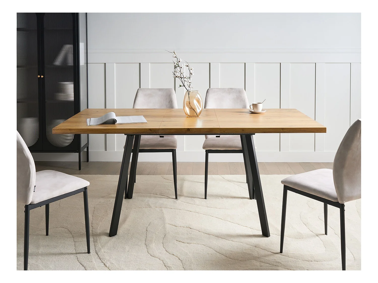 Table de salle à manger extensible HARLOW Marron 140/180 cm 90 cm