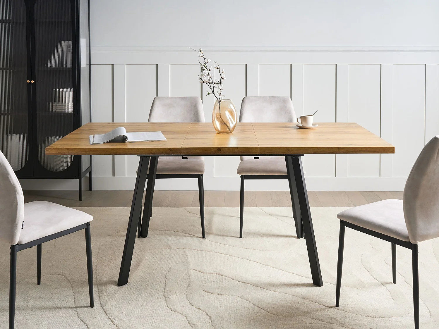 Table de salle à manger extensible HARLOW Marron 140/180 cm 90 cm