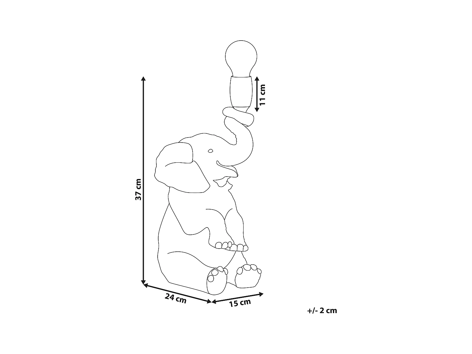 Lampe à poser Éléphant FORTUNA Noir
