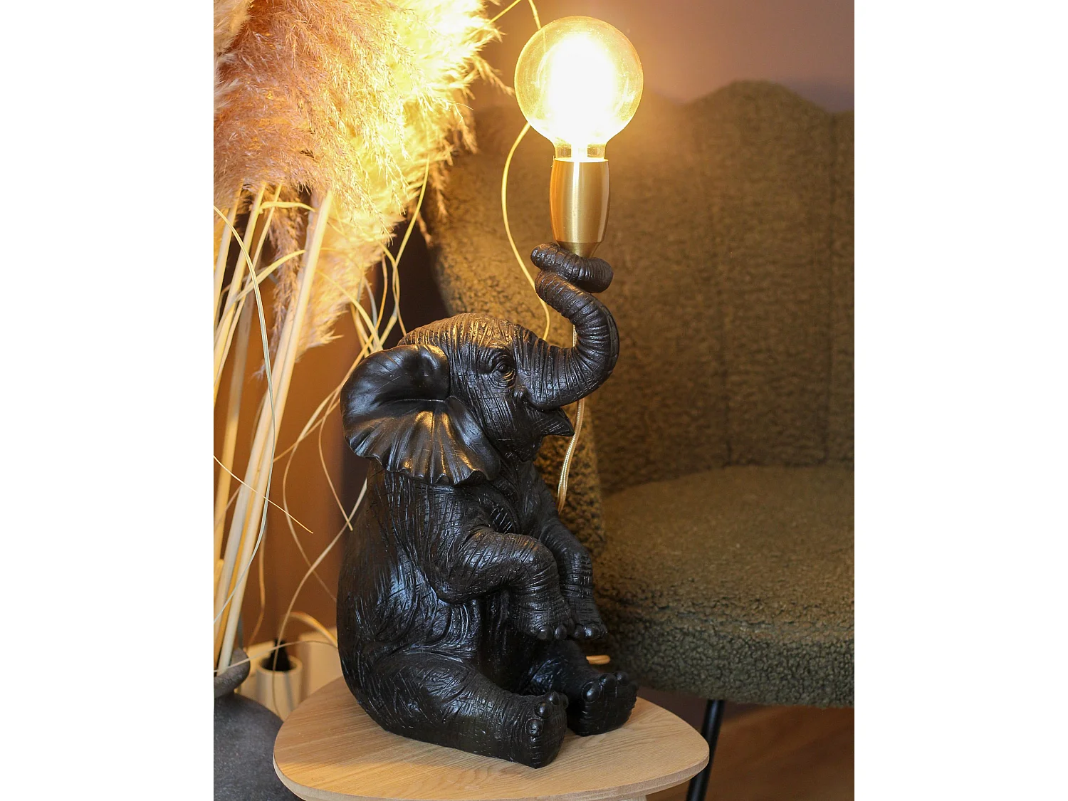 Lampe à poser Éléphant FORTUNA Noir