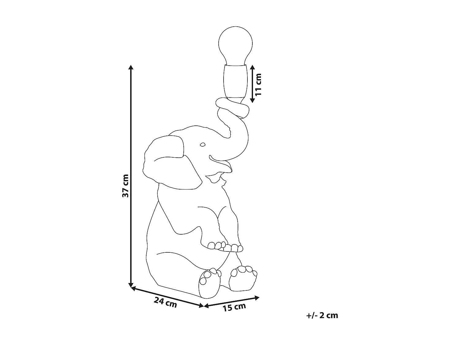 Lampe à poser Éléphant FORTUNA Noir