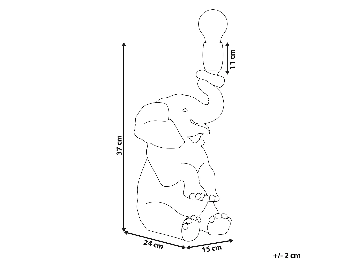 Lampe à poser Éléphant FORTUNA Noir