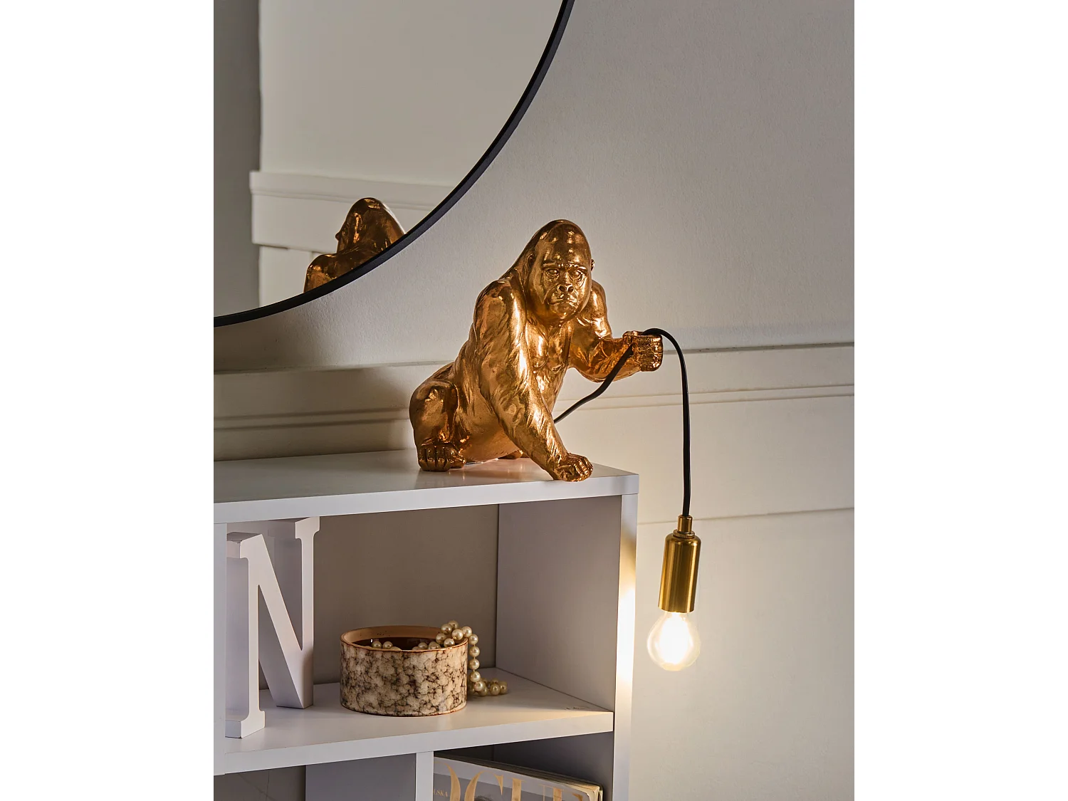 Lampe à poser Gorille HARAMBE Doré
