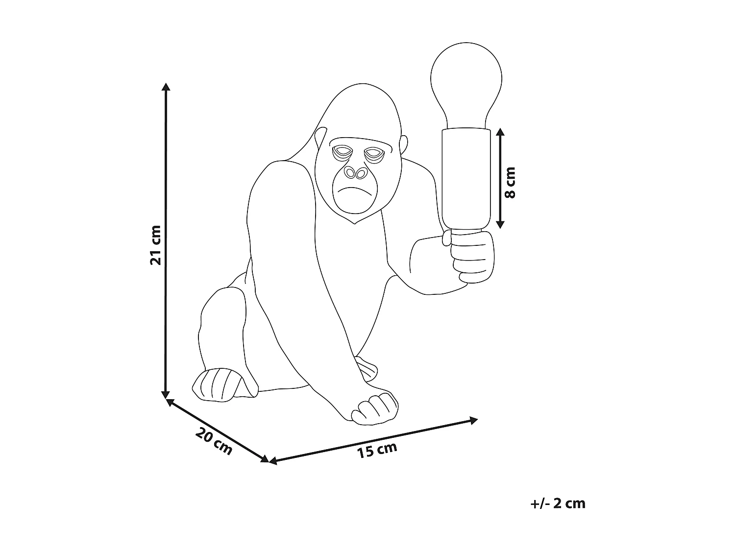 Lampe à poser Gorille HARAMBE Doré