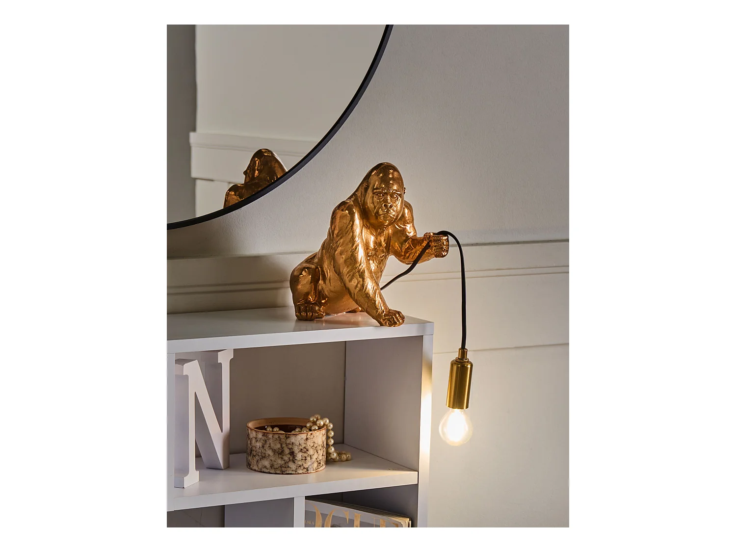 Lampe à poser Gorille HARAMBE Doré
