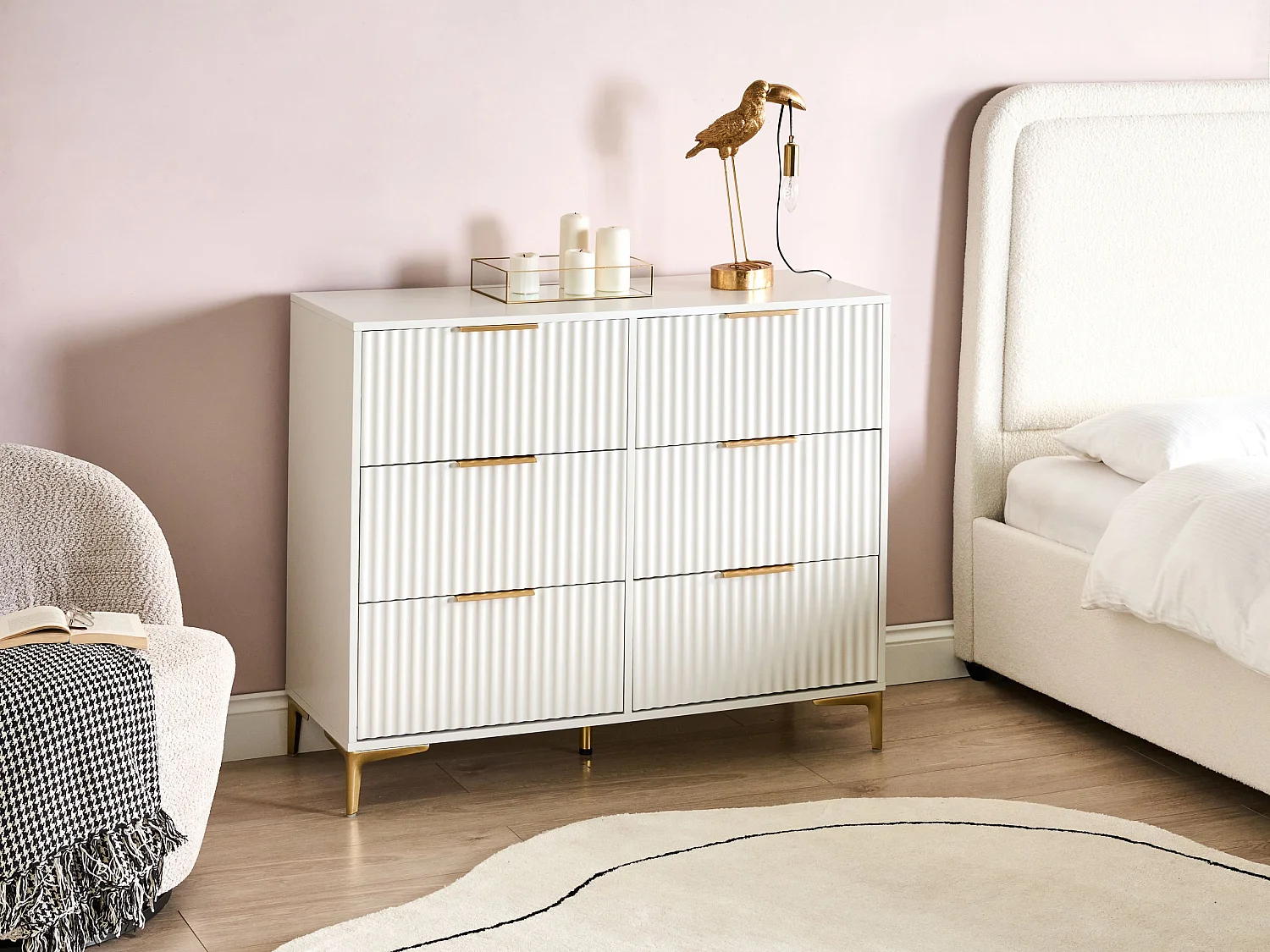 Commode à 6 tiroirs WALCOTT Blanc