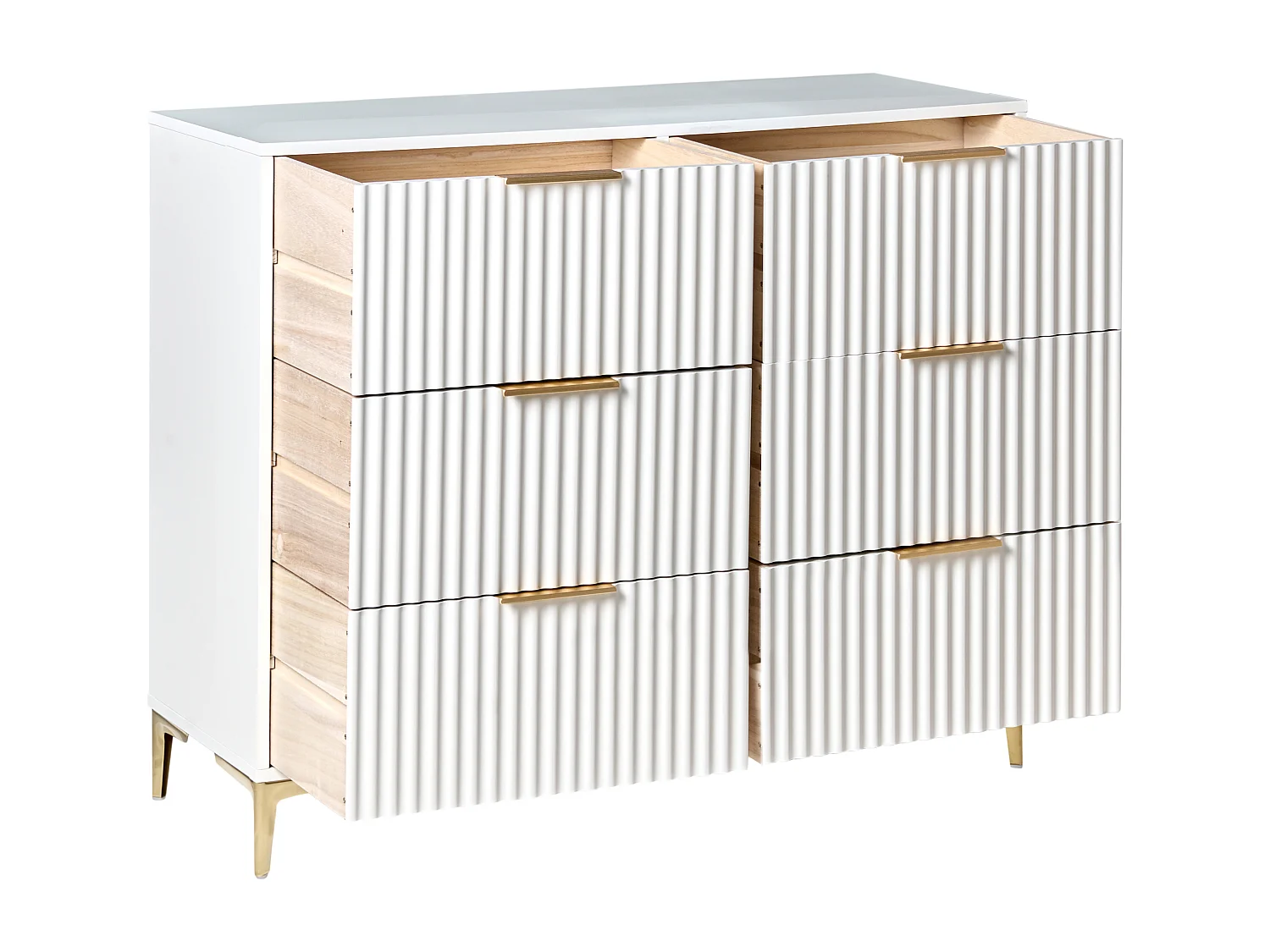 Commode à 6 tiroirs WALCOTT Blanc