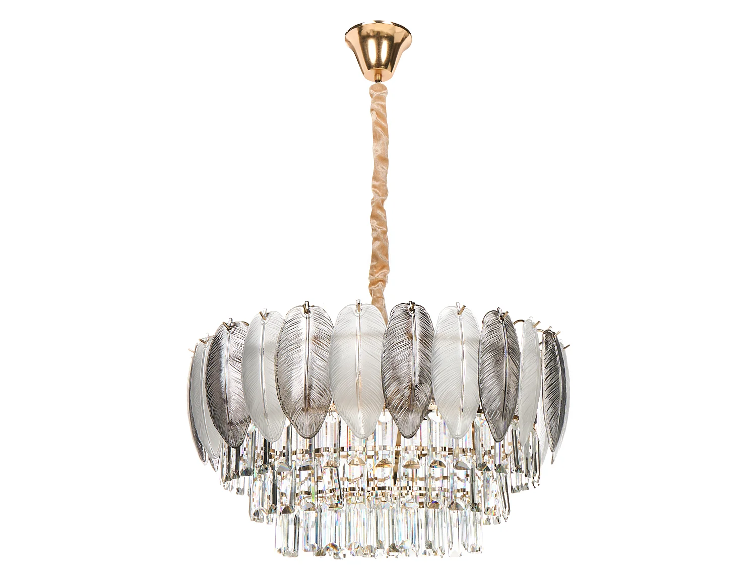 Chandelier CANAGUA Glass Brass
