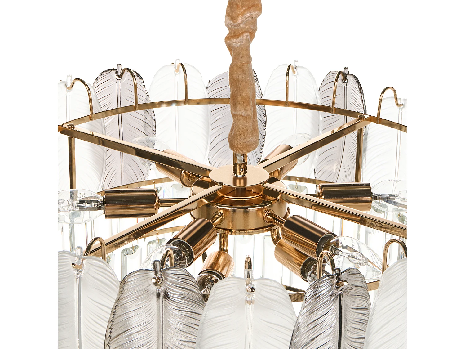 Chandelier CANAGUA Glass Brass